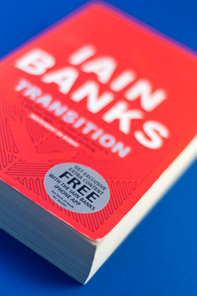 The first companion app I devised was for the launch of Iain Banks' novel Transition. The app was advertised on the front cover.